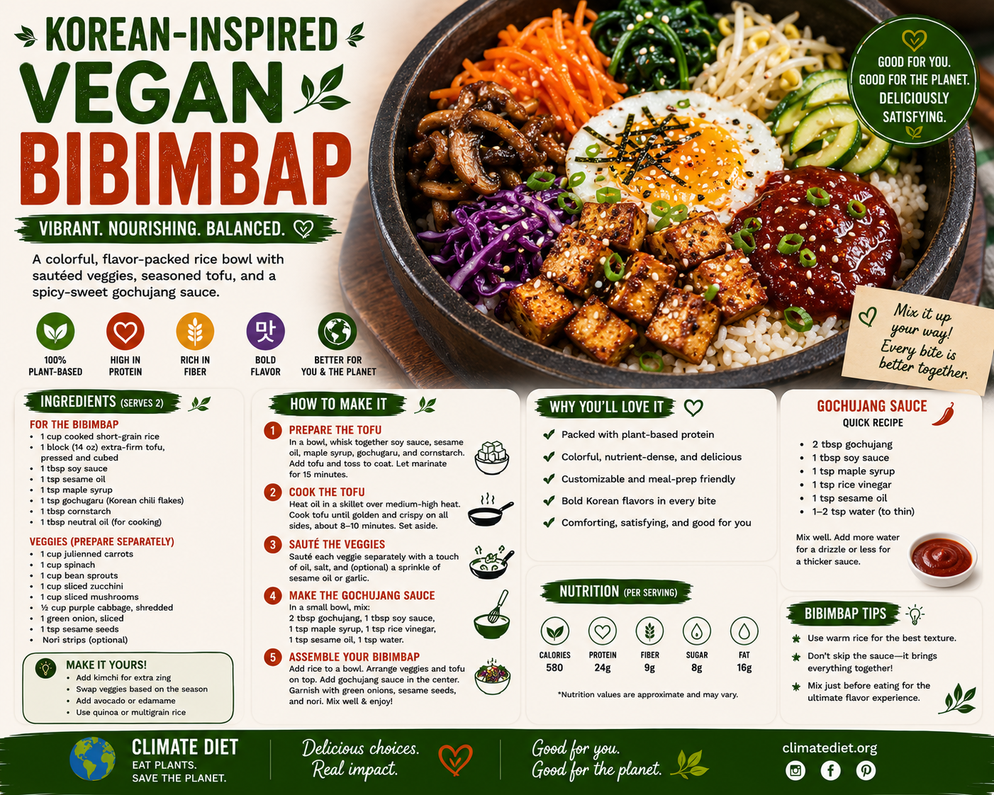 Korean-Inspired Vegan Bibimbap