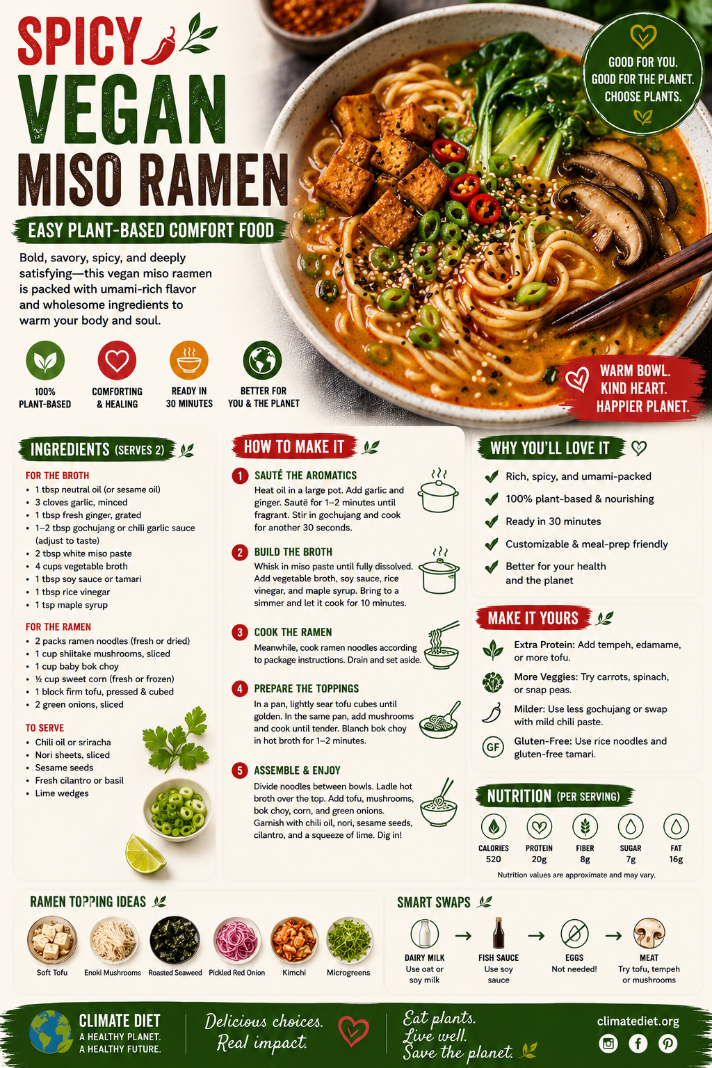 Spicy Vegan Miso Ramen | Easy Plant-Based Comfort Food