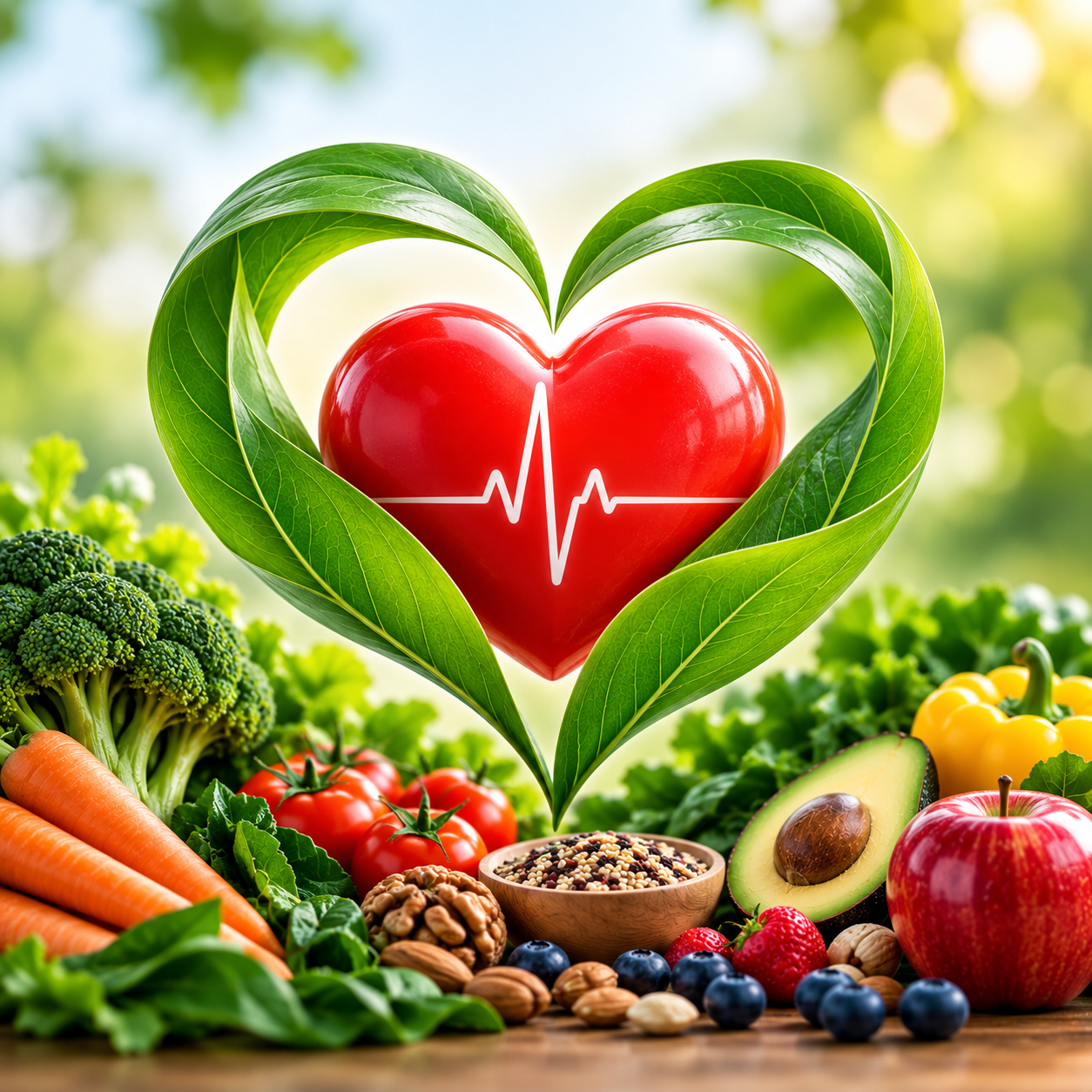 Heart and leaf icon representing personal health